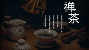 Presentazione del download del materiale del modello PPT del tè Zen