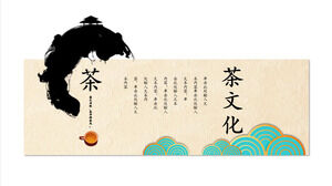 Plantilla PPT de presentación de diapositivas de cultura del té de estilo antiguo