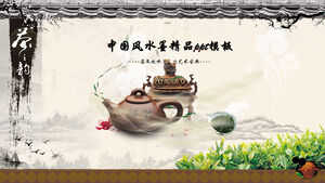 Plantilla ppt clásica de cultura de tinta de cultura de té y arte