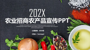 Plantilla PPT de promoción de productos agrícolas de la conferencia de promoción de inversiones agrícolas 202X
