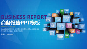블루 비즈니스 브리핑 보고서 작업 프로젝트 보고서 오프닝 연설 요약 PPT 템플릿