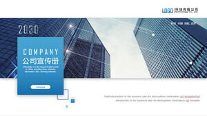 Blaue PPT-Vorlage für Werbe- und Einführungsalbum des Unternehmens