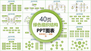 โครงสร้างองค์กรธุรกิจสีเขียวสดคอลเลกชันแผนภูมิ PPT