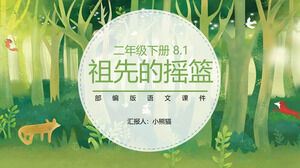 Ministry Edition Second Grade Chinese Volume II PPT-Vorlage für die Wiege der Vorfahren