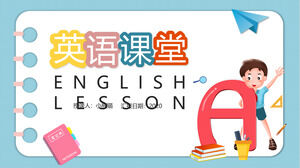 Șablon PPT de antrenament de învățare a limbii engleze pentru copii de desene animate drăguțe