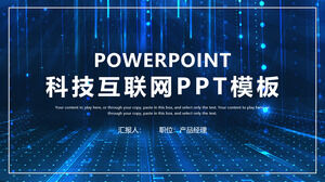 Diapositives de modèle PPT de rapport de travail Internet de sens de la mode bleue