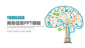 Plantilla PPT del plan de trabajo de resumen del proyecto de corazón de Internet empresarial