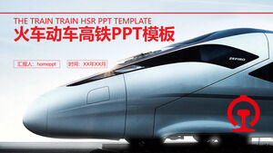 Template PPT transportasi kereta api berkecepatan tinggi kereta atmosfer merah
