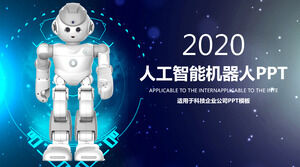 PPT-Vorlage für Technologiewind-Roboter für künstliche Intelligenz