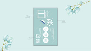 Mavi Japon minimalist tarzı çalışma özeti raporu PPT şablonu