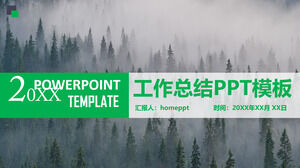 Forest background work summary and debriefing PPT template