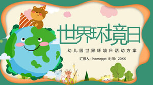 Cartoon Przedszkole Światowy Dzień Ochrony Środowiska Program Aktywności Szablon PPT