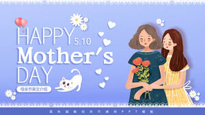 Download do modelo de PPT de introdução em inglês do dia das mães dos desenhos animados