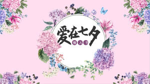 Cinta dalam template PPT Hari Valentine Tanabata (2)