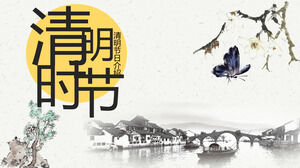Modelo de PPT do Festival Qingming de estilo chinês