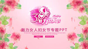 Динамичный розовый женский день, шаблон PPT 2