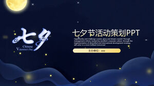 Karikatür Tanabata olay planlama PPT şablonu