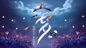 Çin tarzı geleneksel festival Qixi Sevgililer Günü PPT şablonu (3)