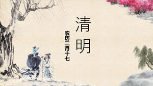 Plantilla PPT del tema del Festival de Qingming de estilo chino 2