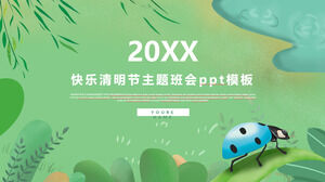 Fresh and simple happy Qingming Festival theme class meeting ppt template