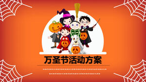 Pomarańczowy dynamiczny plan imprezy Halloween festiwal obchodów szablonu PPT