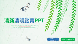 Qingming Festival plan wycieczki planowanie działań szablon PPT