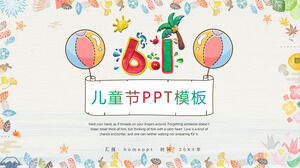 Simpatico cartone animato 61 modello PPT per la festa dei bambini