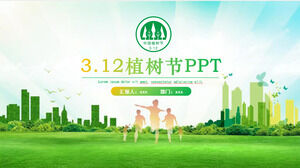 3.12 Template kartun Arbor Day template PPT