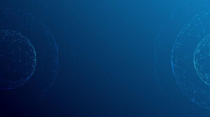 Imaginea de fundal PPT cu sensul tehnologiei planetei linie cu puncte abstracte albastre