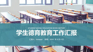 Plantilla PPTPPT del informe de trabajo de educación moral del estudiante