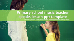 O professor de música da escola primária de moda de atmosfera fresca disse modelo de ppt de lição