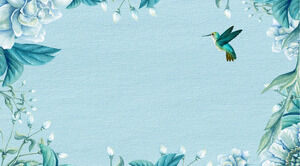 新鮮な水彩画の花と鳥のPPTの背景画像