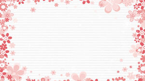 粉色卡通花朵PPT邊框背景圖片