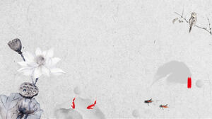 Six images d'arrière-plan PPT de gousse de lotus de lotus d'encre classique
