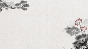 Четыре чернила лотоса сосновые ветки РРТ фоновые изображения