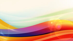 Tres imágenes de fondo PPT de curva ondulada de colores