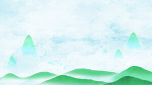 Green fresh mountain bamboo lotus PPT background picture