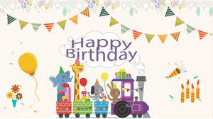 Cute cartoon birthday wishes PPT template