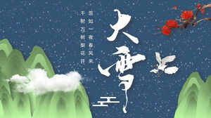 China's twenty-four solar terms heavy snow PPT template (8)