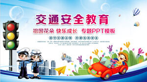 Modelo de PPT de educação de segurança de trânsito para alunos do ensino fundamental