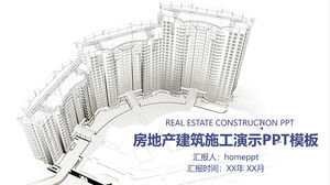 Modelo de PPT de apresentação de construção de edifícios imobiliários