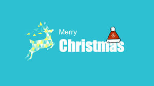 Selamat Natal, template ppt infografis kartun datar Natal