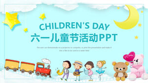 Kreskówka Dzień Dziecka szablon PPT