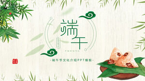 Bamboo leaf dumplings fresh Dragon Boat Festival PPT template