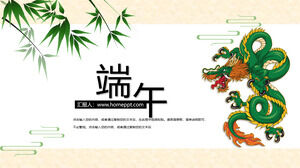 Zongqing Dragon Boat Festival Festiwal Customs Szablony PPT