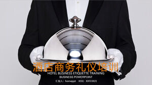 Simple dynamic hotel business etiquette education training PPT template