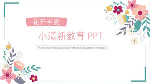 Flower blooming Pinellia small fresh education PPT template