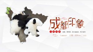 Modelo de PPT de estratégia de viagens de turismo de introdução de Chengdu