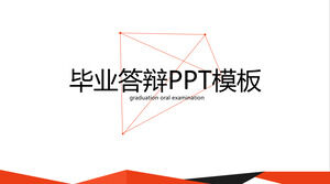 PPT-Vorlage für die Abschlussverteidigung mit orangefarbener geometrischer Figur