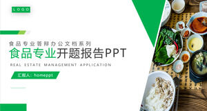 Templat PPT tesis pertahanan laporan pembukaan profesional makanan